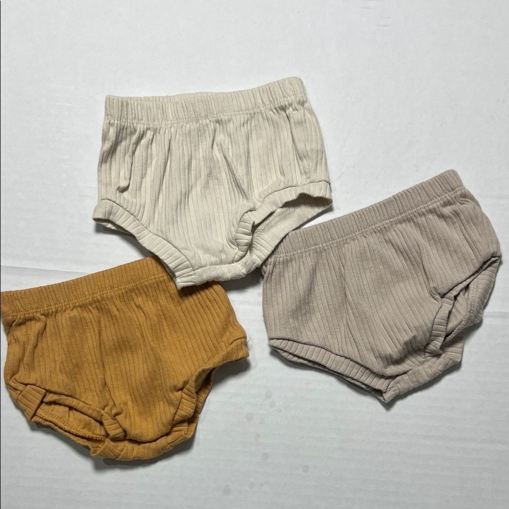 Cloud Island set of 3 Neutral cotton ribbed diaper covers size 0-3 months NWOT